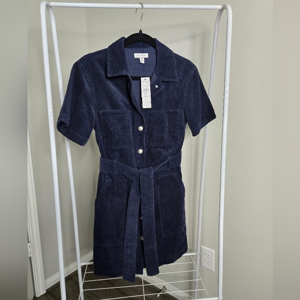 Topshop Navy Corduroy Jacket